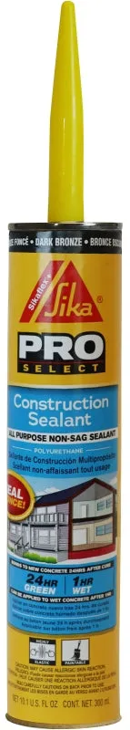 SIKA SIKAFLEX PRO SELECT Series 515310 Construction Sealant, Dark Bronze, 7 Days Curing, 40 to 100 deg F, 10.1 oz :EA: QUANTITY: 12