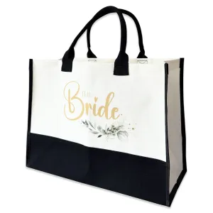 The Bride Large Canvas Tote Bag Botanical theme