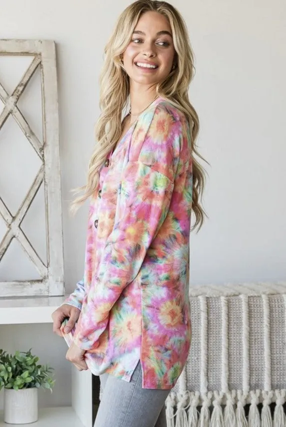 Tie Dye Long Sleeve Top - #7811-7816