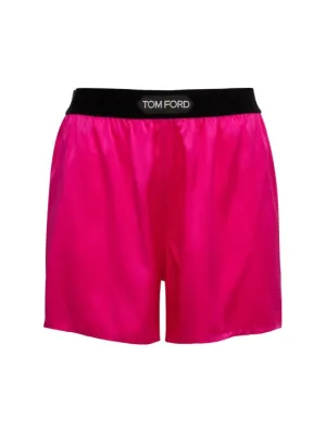 Tom Ford   Logo silk satin mini shorts 