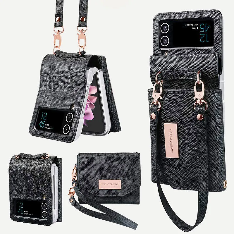 Wallet for Women Leather Samsung Galaxy Z Flip 4 Foldable Phone Case