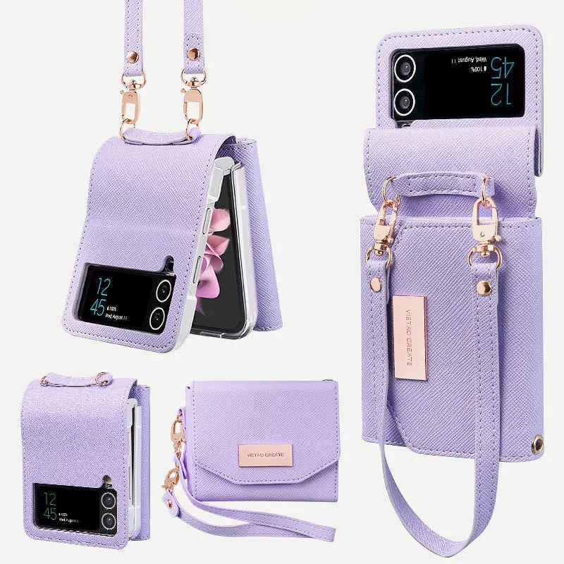 Wallet for Women Leather Samsung Galaxy Z Flip 4 Foldable Phone Case