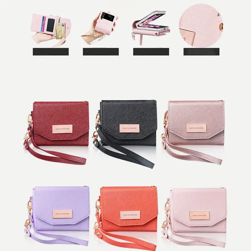 Wallet for Women Leather Samsung Galaxy Z Flip 4 Foldable Phone Case
