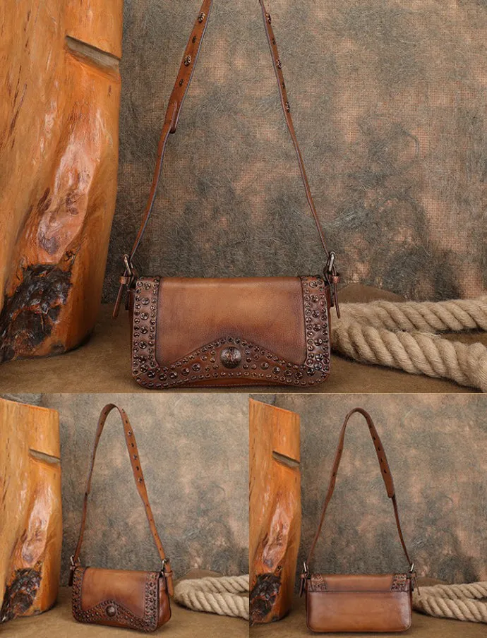 Western Leather Womens Shoulder Purse Leather Crossbody Purse
