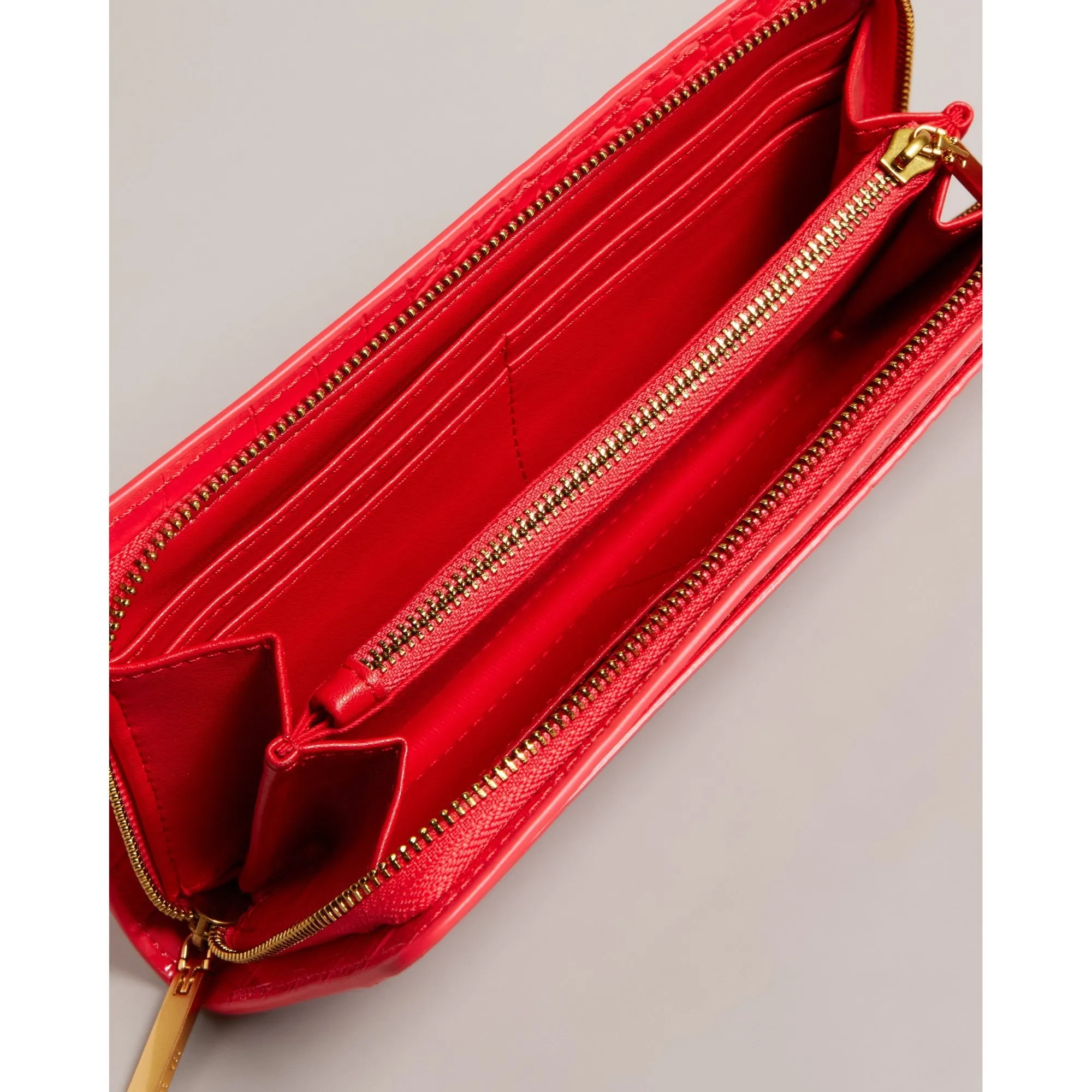 Women Wxl-Valenne-Croc Effect Large Purse - Coral