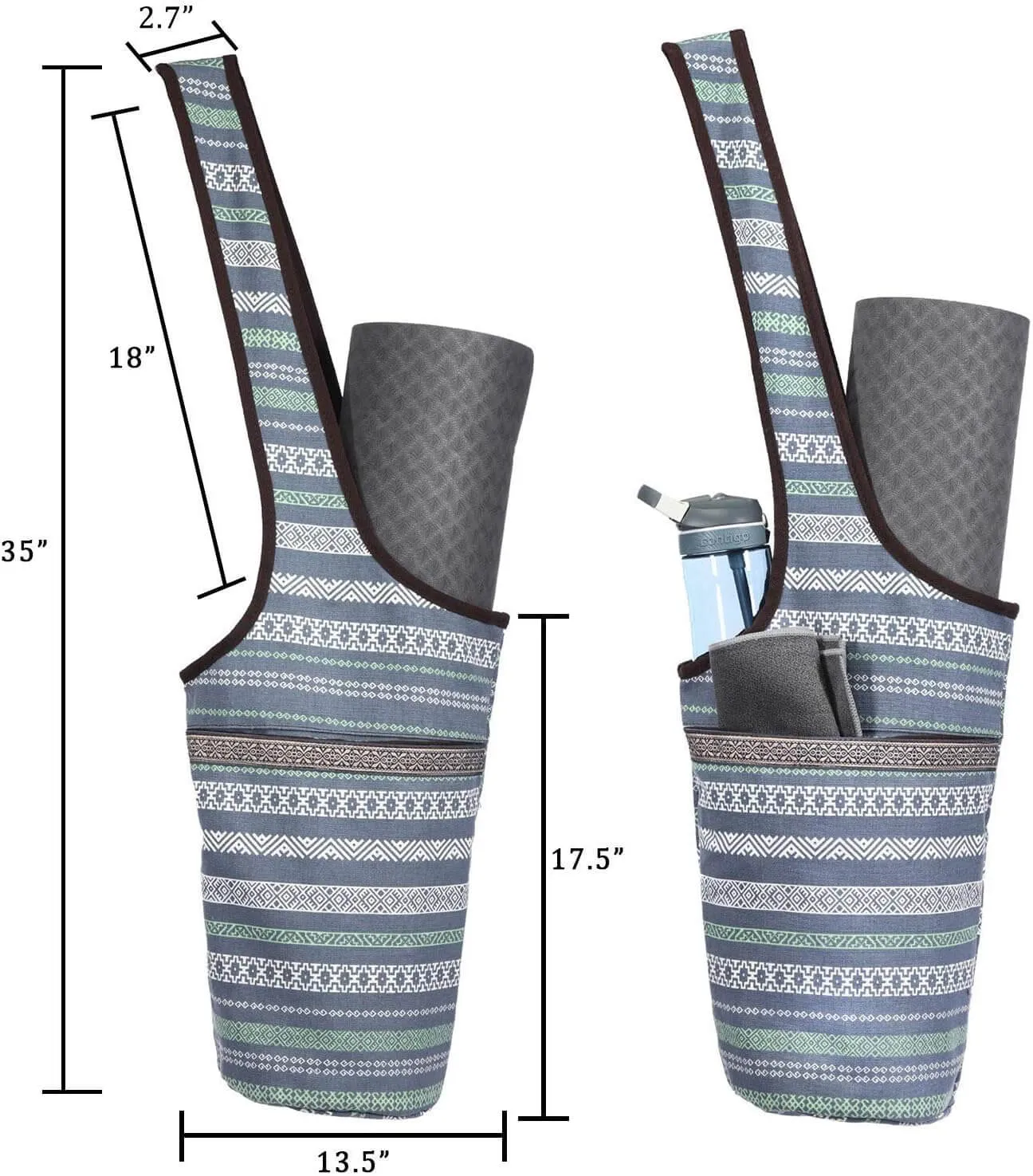 Yoga Mat Bag with Large Size Pocket and Zipper Pocket